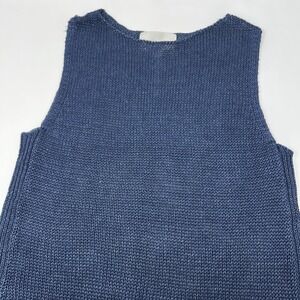Brochu Walker Linen Knit Tank Top Womens Small Blue Minimalist